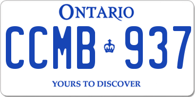 ON license plate CCMB937