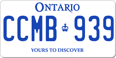 ON license plate CCMB939