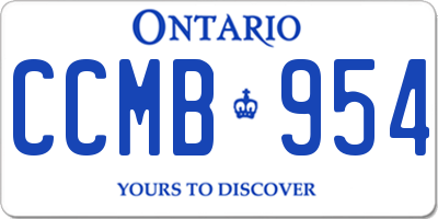 ON license plate CCMB954