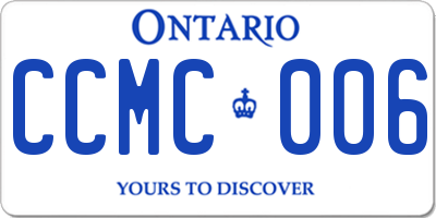ON license plate CCMC006