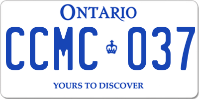 ON license plate CCMC037