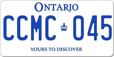 ON license plate CCMC045