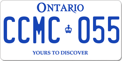 ON license plate CCMC055