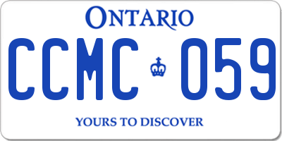 ON license plate CCMC059