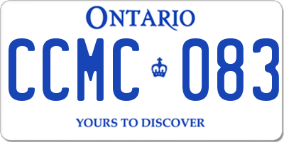 ON license plate CCMC083
