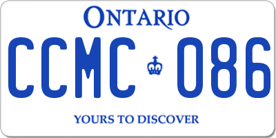 ON license plate CCMC086