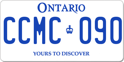 ON license plate CCMC090