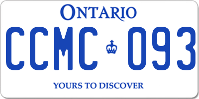 ON license plate CCMC093