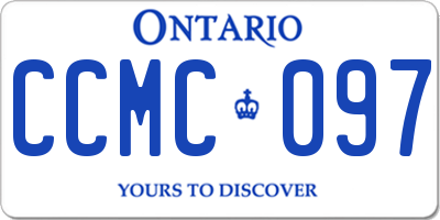 ON license plate CCMC097