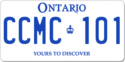ON license plate CCMC101