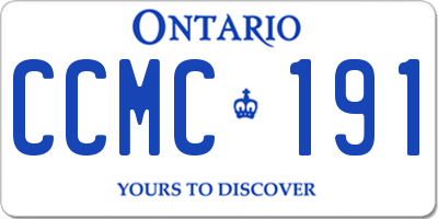 ON license plate CCMC191