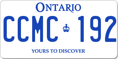 ON license plate CCMC192