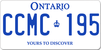 ON license plate CCMC195