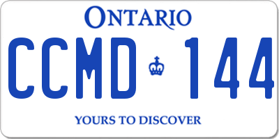 ON license plate CCMD144