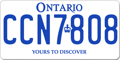ON license plate CCN7808