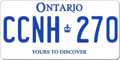 ON license plate CCNH270