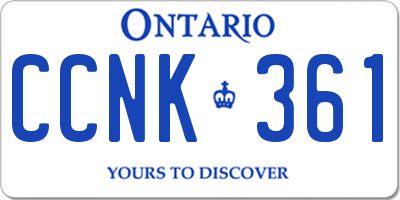 ON license plate CCNK361