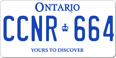 ON license plate CCNR664