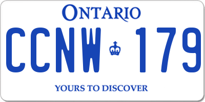 ON license plate CCNW179