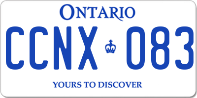 ON license plate CCNX083