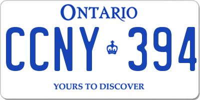 ON license plate CCNY394