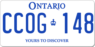 ON license plate CCOG148