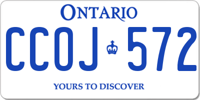 ON license plate CCOJ572