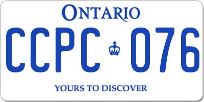 ON license plate CCPC076