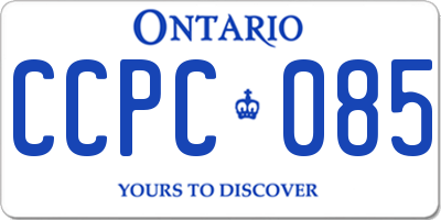 ON license plate CCPC085