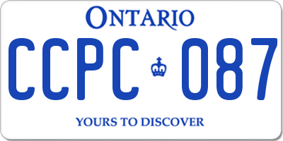 ON license plate CCPC087