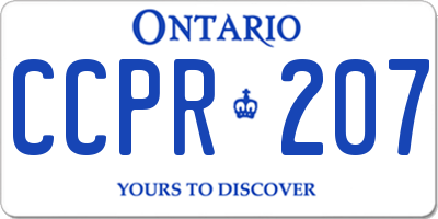ON license plate CCPR207