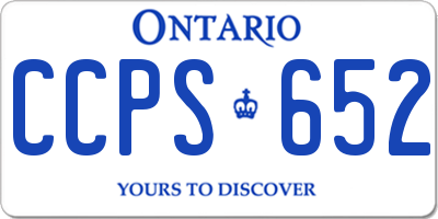 ON license plate CCPS652