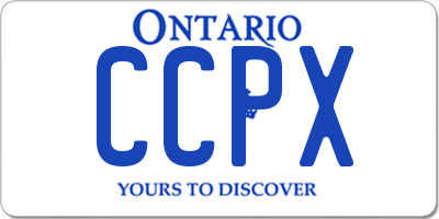 ON license plate CCPX