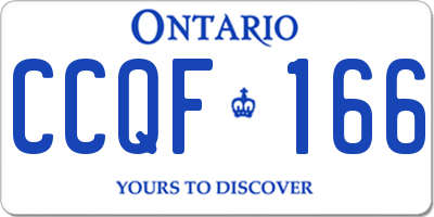 ON license plate CCQF166