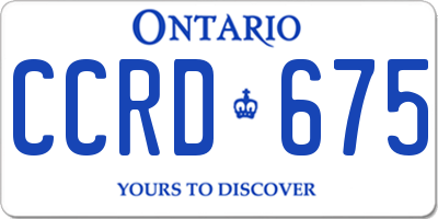 ON license plate CCRD675