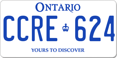 ON license plate CCRE624