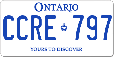 ON license plate CCRE797