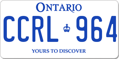 ON license plate CCRL964