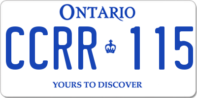 ON license plate CCRR115