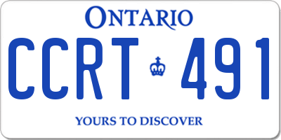 ON license plate CCRT491