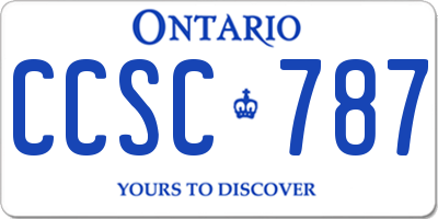 ON license plate CCSC787