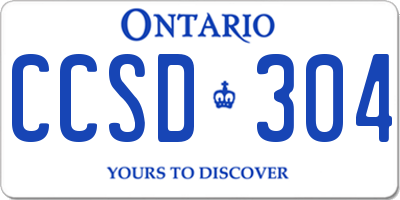ON license plate CCSD304