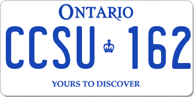 ON license plate CCSU162