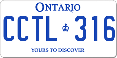 ON license plate CCTL316