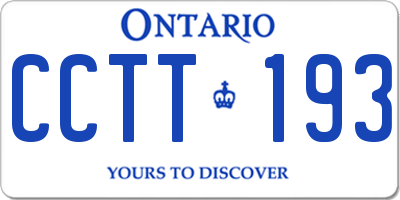 ON license plate CCTT193