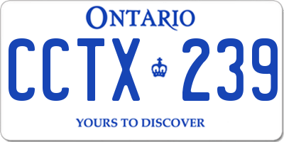 ON license plate CCTX239