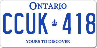 ON license plate CCUK418