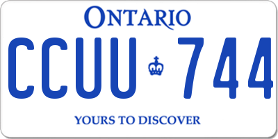 ON license plate CCUU744