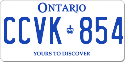 ON license plate CCVK854