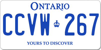 ON license plate CCVW267